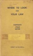 Cover of Where to Look for Your Law 14th ed