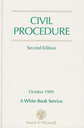 Cover of Civil Procedure 2nd ed: October 1999 - A White Book Service