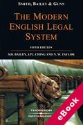 Cover of Smith, Bailey and Gunn on the Modern English Legal System (eBook)