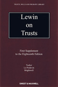Cover of Lewin on Trusts 18th edition: 1st supplement