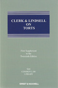 Cover of Clerk & Lindsell On Torts 20th ed: 1st Supplement