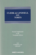 Cover of Clerk & Lindsell On Torts 20th ed: 2nd Supplement
