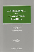 Cover of Jackson & Powell on Professional Liability 7th ed: 1st Supplement