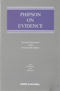 Cover of Phipson on Evidence 17th ed: 2nd Supplement