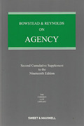 Cover of Bowstead & Reynolds On Agency 19th ed: 2nd Supplement