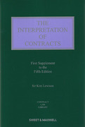 Cover of The Interpretation of Contracts 5th ed: 1st Supplement