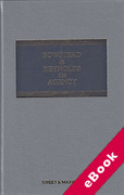 Cover of Bowstead & Reynolds On Agency 20th ed (eBook)