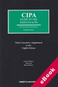 Cover of CIPA Guide to the Patents Acts 8th ed: 3rd Supplement (eBook)