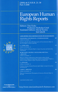 Cover of European Human Rights Reports: Issues Only