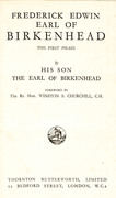 Cover of F.E.: Frederick Edwin Earl Of Birkenhead: The First Phase