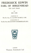 Cover of F.E.: Frederick Edwin Earl of Birkenhead: The Last Phase