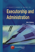 Cover of A Practitioner's Guide to Executorship and Administration