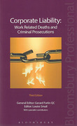 Cover of Corporate Liability: Work Related Deaths and Criminal Prosecutions