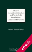Cover of Articles of Association for Charities and Not-for-Profit Organisations: Guidance and Precedents (eBook)