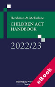 Cover of Hershman and McFarlane: Children Act Handbook 2022-23 (eBook)