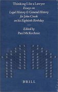 Cover of Thinking Like a Lawyer: Essays on Legal History & General History