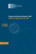 Cover of World Trade Organization Dispute Settlement Reports: Volume 5. Pages 1831-2197