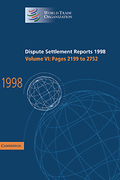 Cover of World Trade Organization Dispute Settlement Reports: Volume 6. Pages 2199-2752