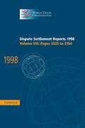 Cover of World Trade Organization Dispute Settlement Reports: Volume 8. Pages 3325-3764