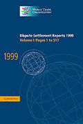 Cover of Dispute Settlement Reports 1999: Volume 1. Pages 1 - 517