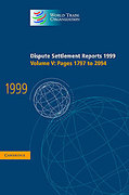 Cover of Dispute Settlement Reports 1999: Volume 5. Pages 1797 to 2094