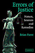 Cover of Errors of Justice: Nature, Sources and Remedies