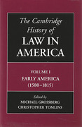 Cover of The Cambridge History of Law in America: Volume 1: Early America (1580-1815)