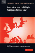 Cover of Precontractual Liability in European Private Law