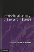 Cover of Professional Secrecy of Lawyers in Europe