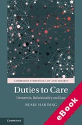 Cover of Duties to Care: Dementia, Relationality and Law (eBook)