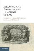 Cover of Meaning and Power in the Language of Law