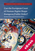 Cover of Can the European Court of Human Rights Shape European Public Order? (eBook)