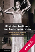 Cover of Rhetorical Traditions and Contemporary Law (eBook)