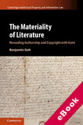 Cover of The Materiality of Literature: Rereading Authorship and Copyright with Kant (eBook)