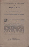 Cover of Sources and Literature of English Law