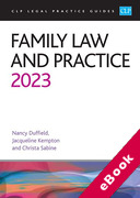 Cover of CLP Legal Practice Guides: Family Law and Practice 2023 (eBook)
