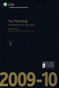 Cover of CCH Tax Planning: International and Specialist 2009-10