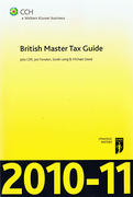Cover of CCH British Master Tax Guide 2010-11