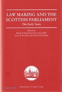 Cover of Law Making and the Scottish Parliament: The Early Years