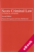 Cover of Scots Criminal Law: A Critical Analysis (eBook)