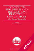 Cover of Continuity, Influences and Integration in Scottish Legal History: Select Essays of David Sellar (eBook)