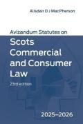 Cover of Avizandum Statutes on Scots Commercial and Consumer Law 2025-26
