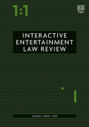 Cover of Interactive Entertainment Law Review: Online Only