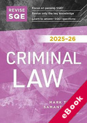 Cover of Revise SQE Criminal Law 2025/26: SQE1 Revision Guide (eBook)