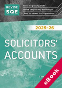 Cover of Revise SQE Solicitors' Accounts 2025/26: SQE1 Revision Guide (eBook)