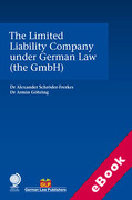 Cover of The Limited Liability Company under German Law (the GmbH) (eBook)