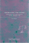 Cover of Answering for Crime: Responsibility and Liability in The Criminal Law