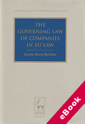 Cover of The Governing Law of Companies in EU Law (eBook)
