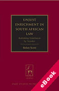 Cover of Unjust Enrichment in South African Law: Rethinking Enrichment by Transfer (eBook)