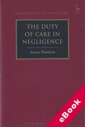 Cover of The Duty of Care in Negligence (eBook)